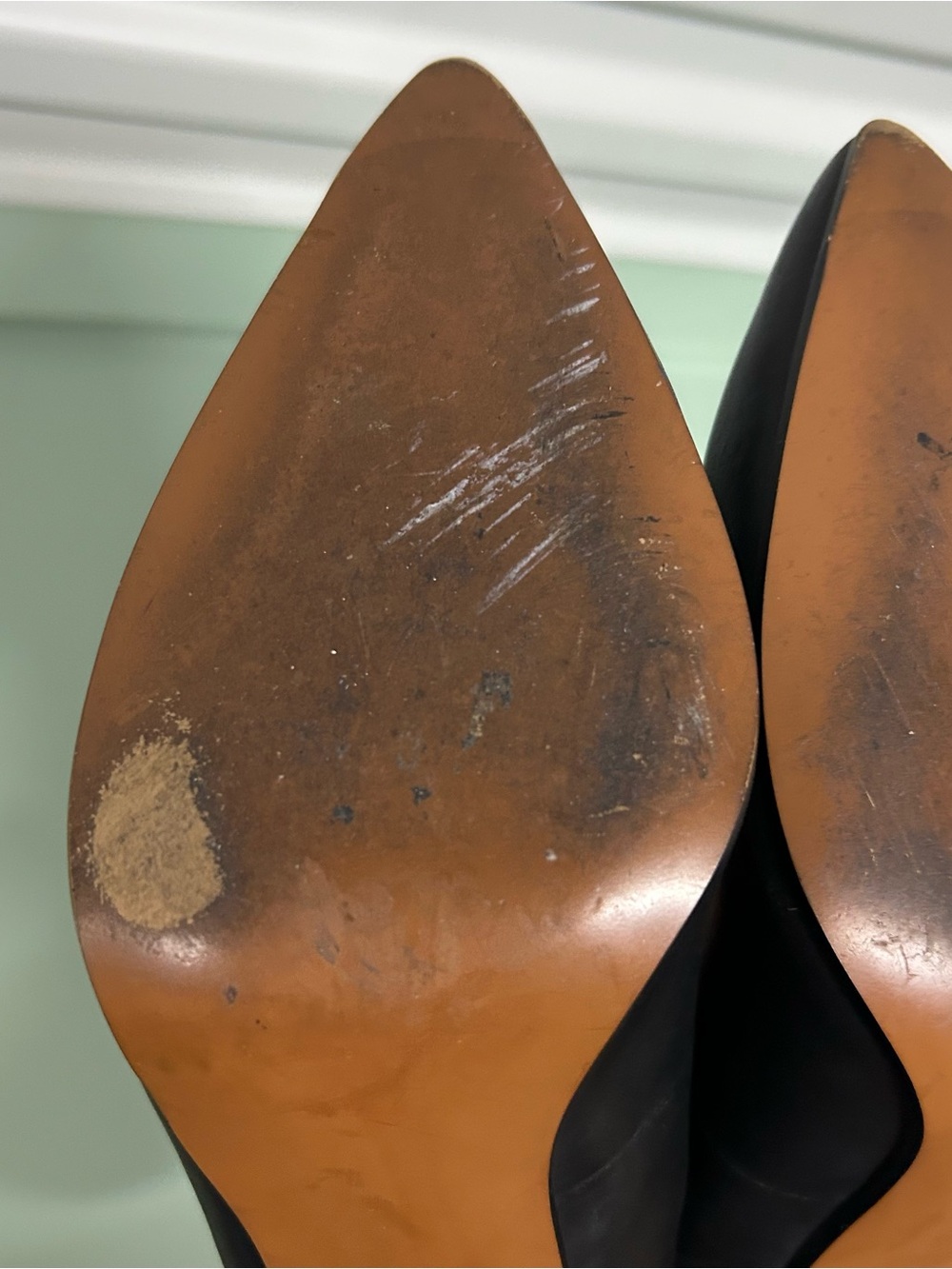 Coach Black Leather Pointed Toe Pumps - Picture 14 of 16